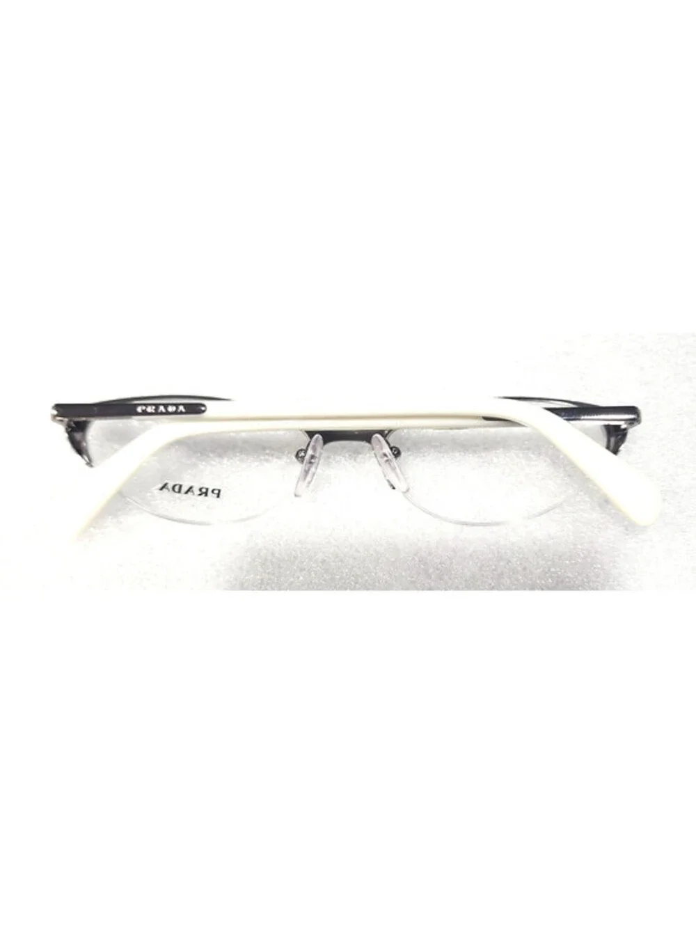 PRADA VPR54P LAR 101 Sm White Oval Cat Eyes Eyeglasses 51-17 135 Box Case